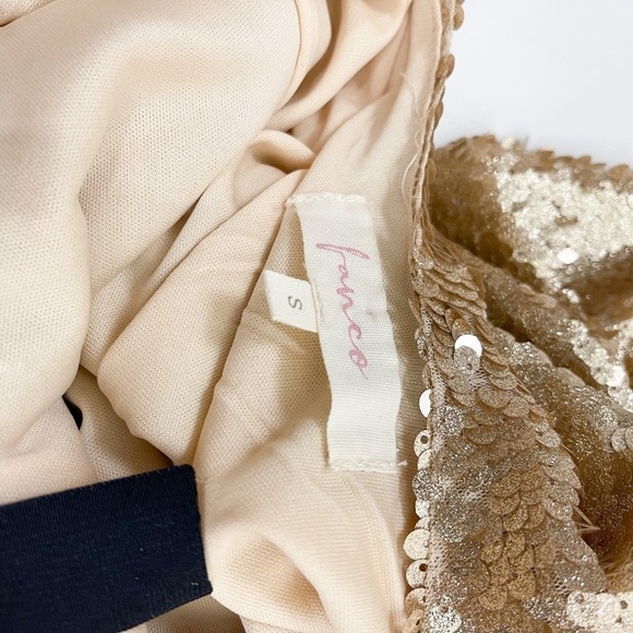 Fanco Gold Sequin Dress Short Sleeve size S - Picture 10 of 11